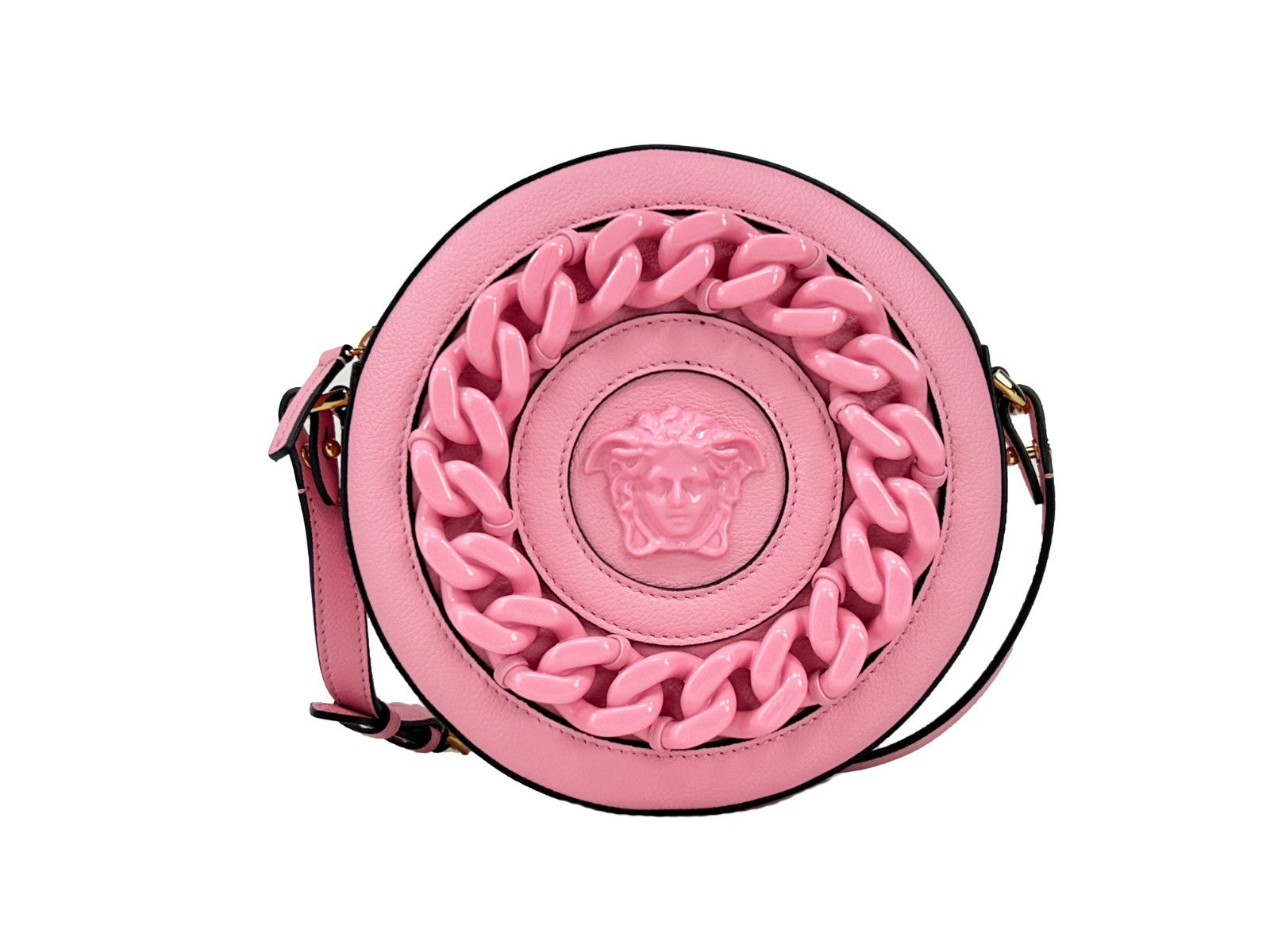 Τσάντα Crossbody Versace Round Disco από Δέρμα για Κάμερα