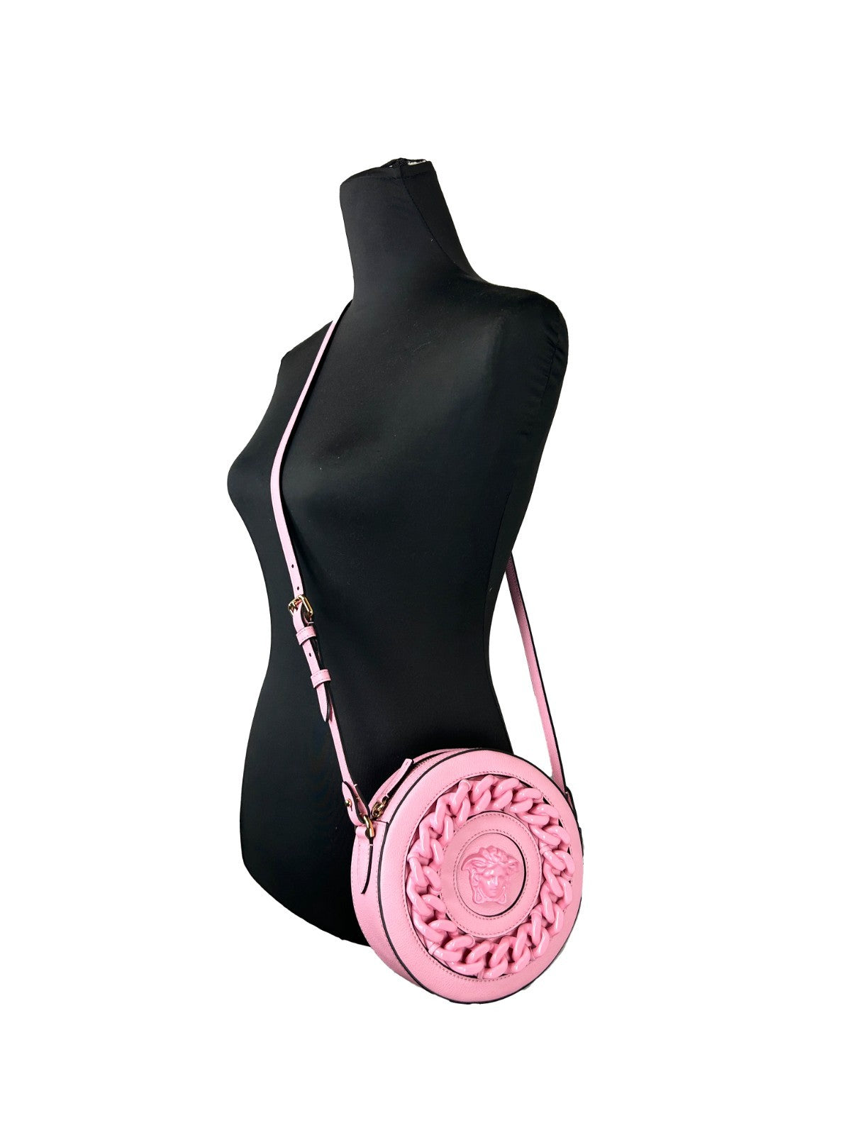 Τσάντα Crossbody Versace Round Disco από Δέρμα για Κάμερα