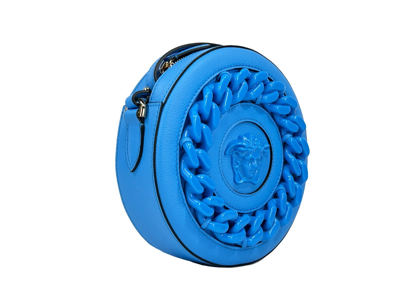 Τσάντα Crossbody Versace Round Disco από Δέρμα για Κάμερα