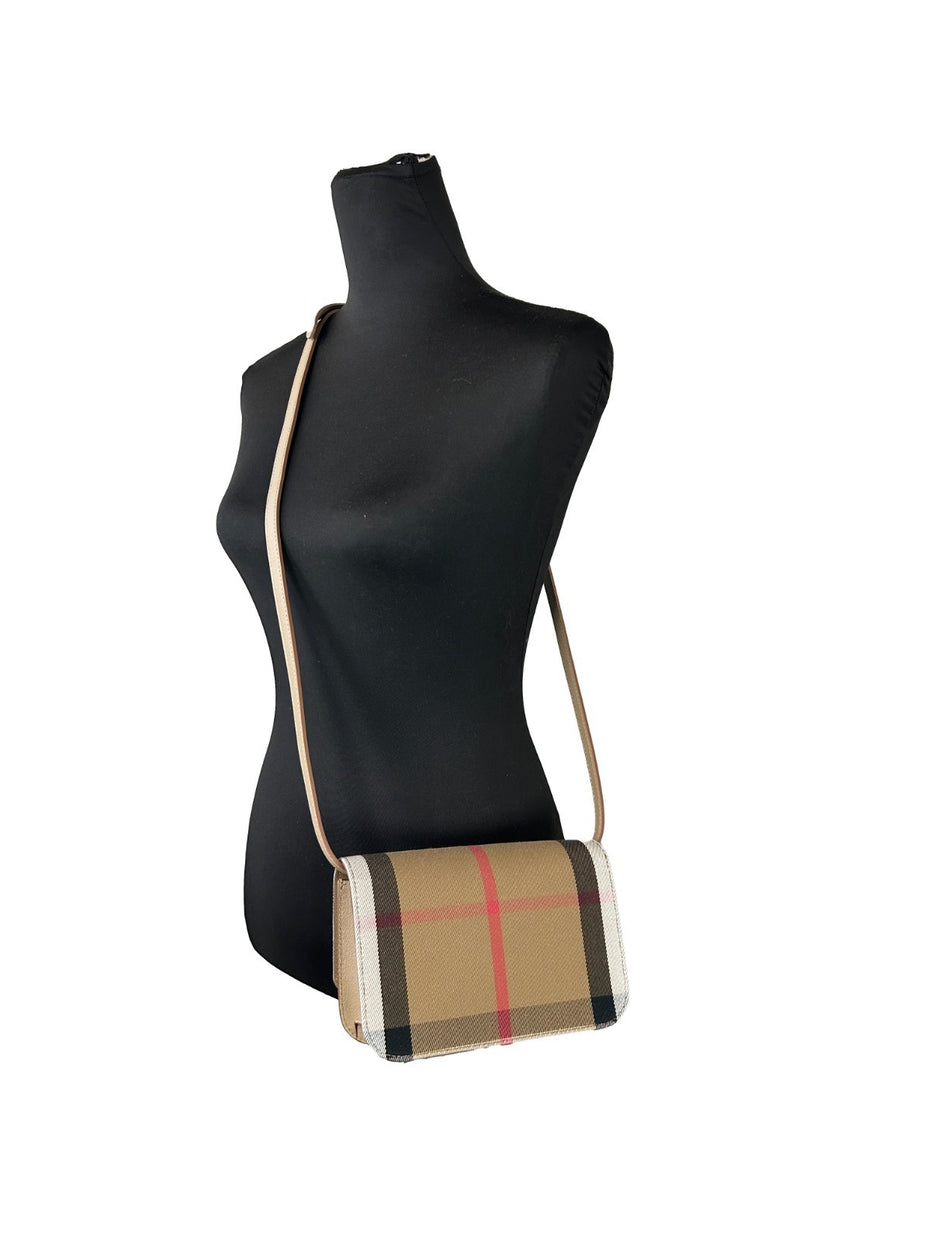 Τσάντα Burberry Small Leather Madison Crossbody Check