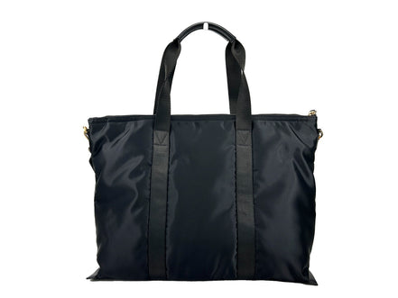 Versace Black Nylon Fabric La Medusa Shoulder Tote Bag