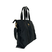 Versace Black Nylon Fabric La Medusa Shoulder Tote Bag