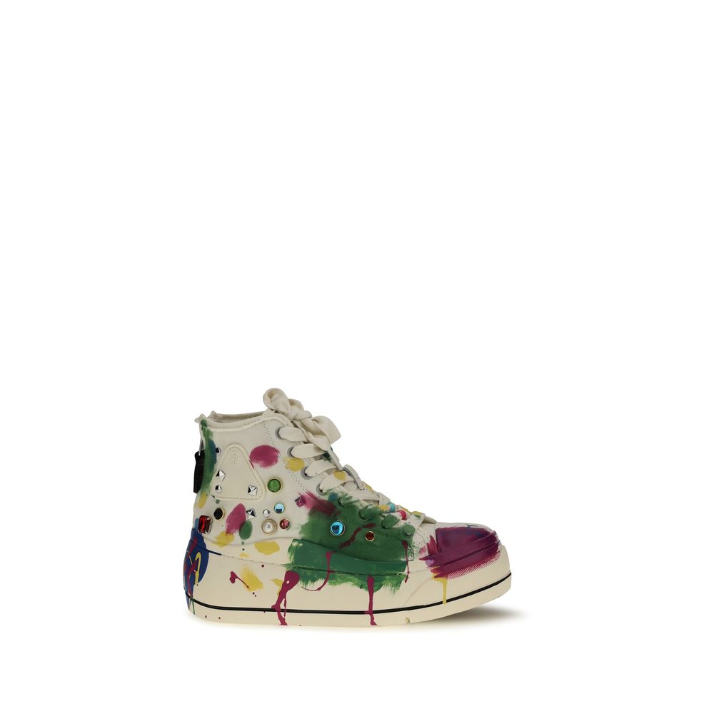 R13 Πολύχρωμα Βαμβακερά Sneakers με Ψηλή Γλώσσα  