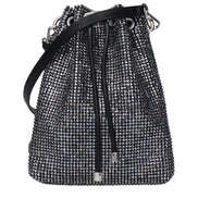Μαύρη σατέν τσάντα χιαστί Jimmy Choo