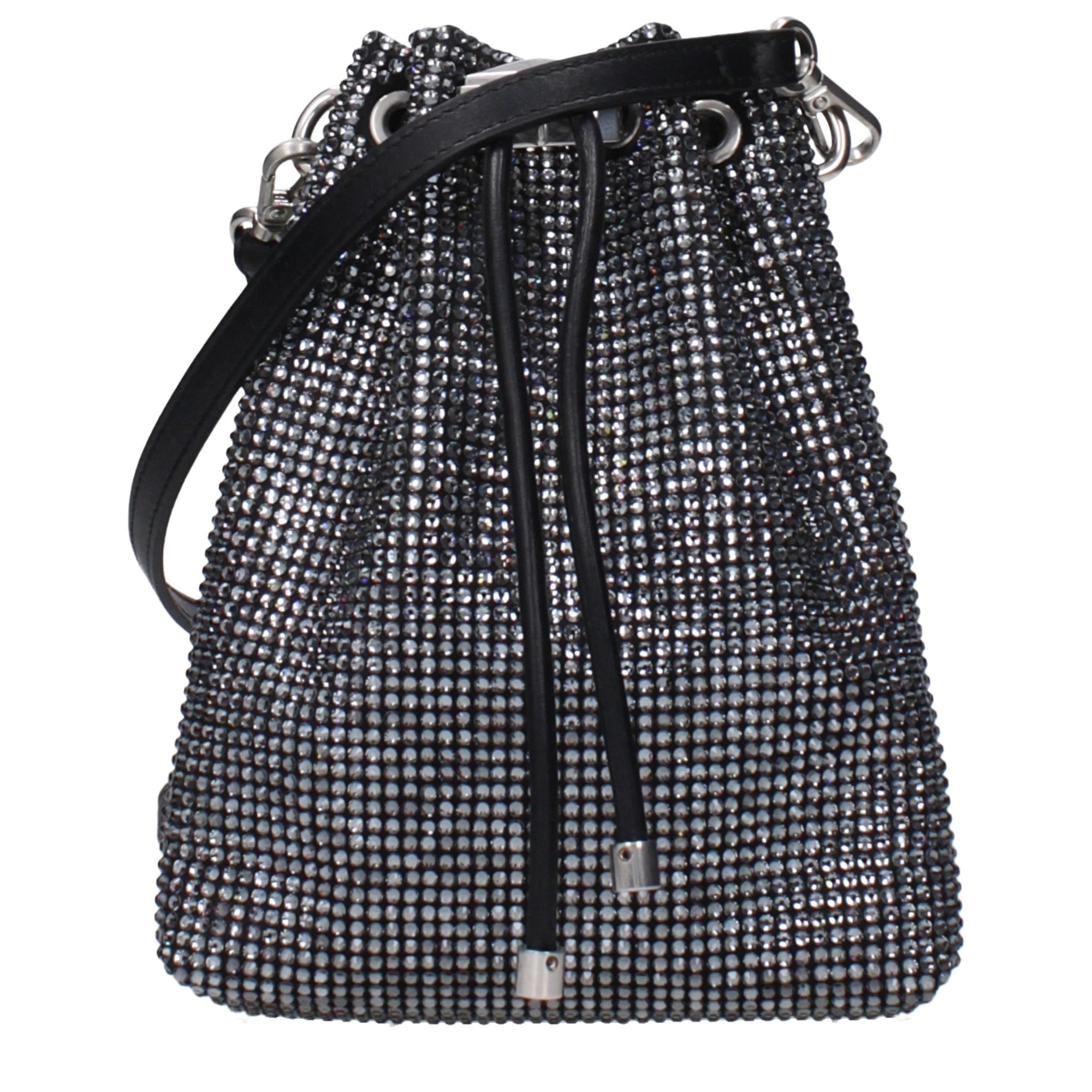 Μαύρη σατέν τσάντα χιαστί Jimmy Choo