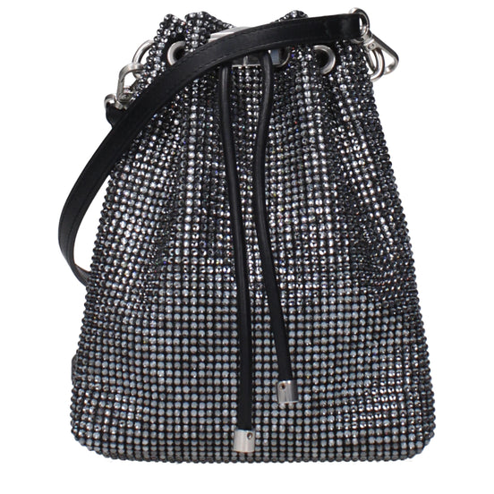 Μαύρη σατέν τσάντα χιαστί Jimmy Choo