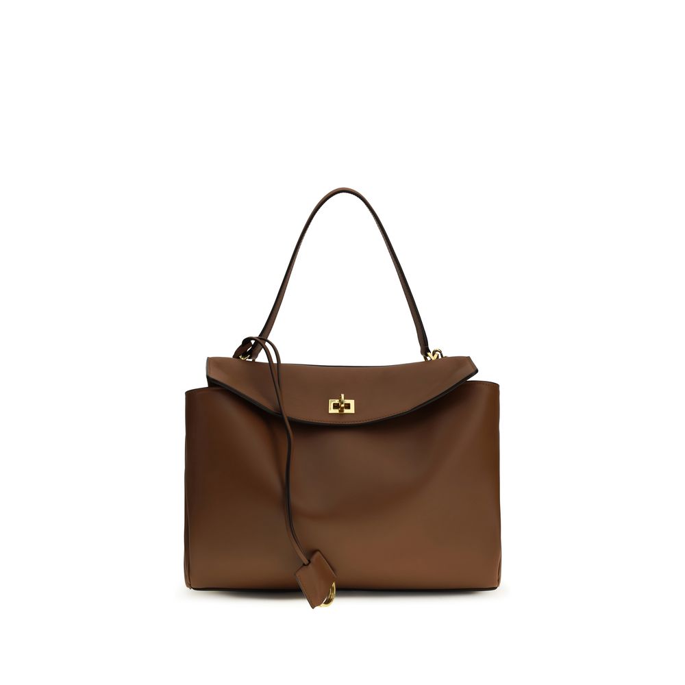 Τσάντα ώμου Balenciaga από καφέ δέρμα μοσχαριού Bos Taurus
