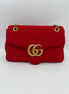 Gucci GUCCI MARMONT Red Velvet Handbag