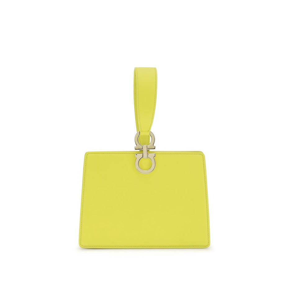 Ferragamo Bicolor Calf Leather Bos Taurus Clutch Bag