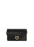 PINKO Black Calf Leather Bos Taurus Shoulder Bag
