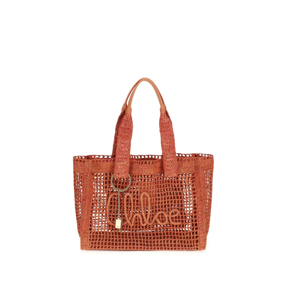 Chloé Multicolor Raffia Shoulder Bag