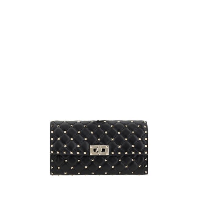Valentino Garavani Black Calf Leather Bos Taurus Shoulder Bag