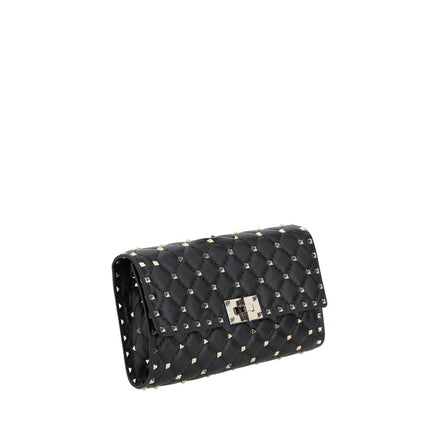 Valentino Garavani Black Calf Leather Bos Taurus Shoulder Bag