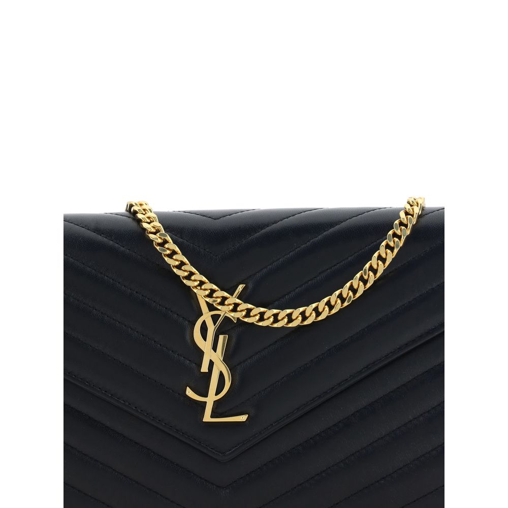 Saint Laurent Black Lamb Ovis Aries Aries Shoulder Bag