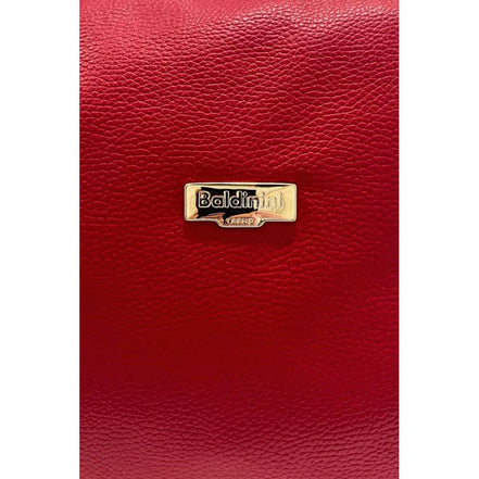 Baldinini Trend Red Leather Women Shoulder Bag