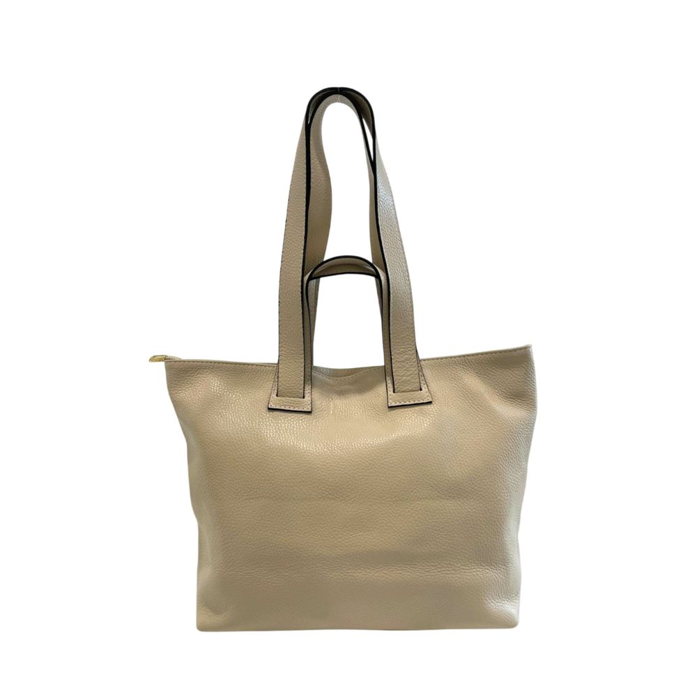 Baldinini Trend Beige Leather Women Shoulder Bag