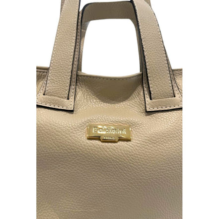 Baldinini Trend Beige Leather Women Shoulder Bag