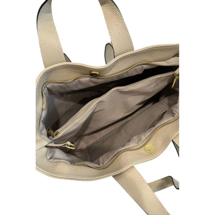 Baldinini Trend Beige Leather Women Shoulder Bag
