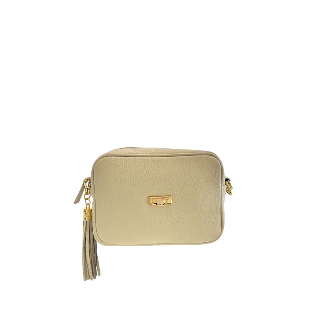 Baldinini Trend Beige Cowhide Leather Women Crossbody Bag