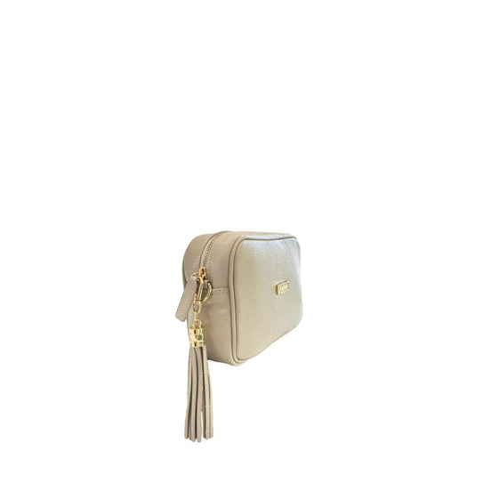 Baldinini Trend Beige Cowhide Leather Women Crossbody Bag