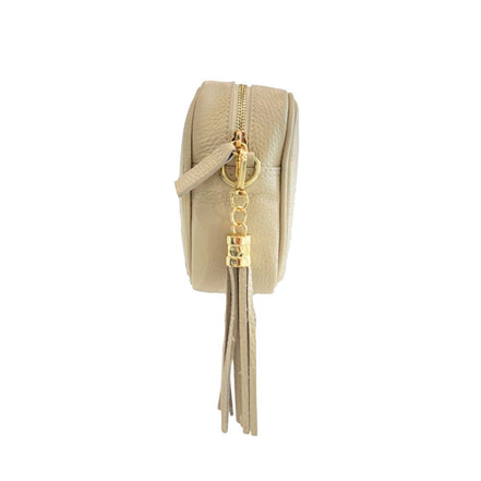 Baldinini Trend Beige Cowhide Leather Women Crossbody Bag