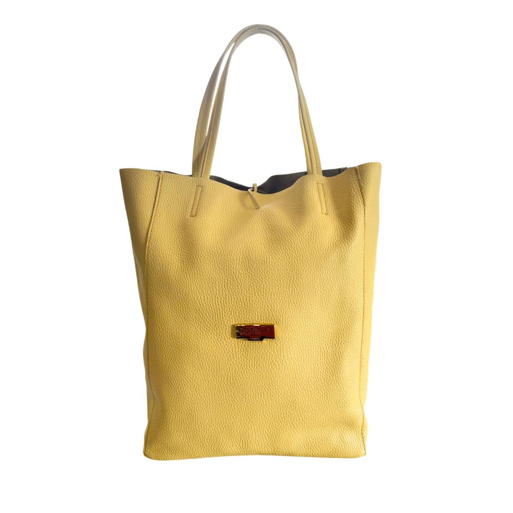 Baldinini Trend Yellow Leather Women Shoulder Bag