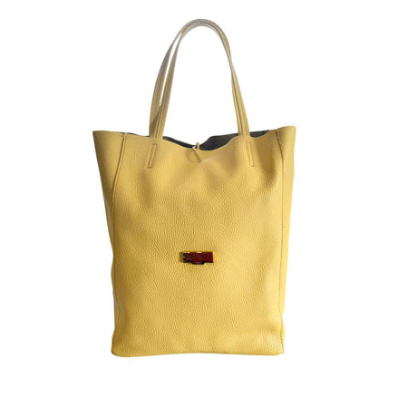 Baldinini Trend Yellow Leather Women Shoulder Bag