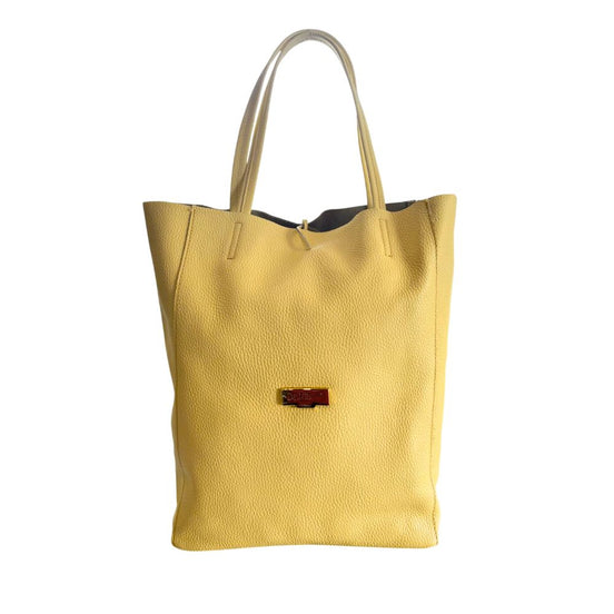 Baldinini Trend Yellow Leather Women Shoulder Bag