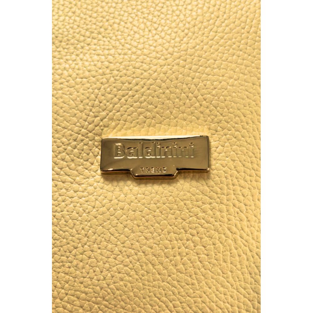 Baldinini Trend Yellow Leather Women Shoulder Bag