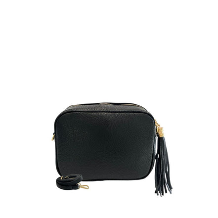 Baldinini Trend Black Cowhide Leather Women Crossbody