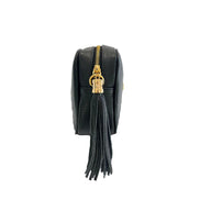 Baldinini Trend Black Cowhide Leather Women Crossbody