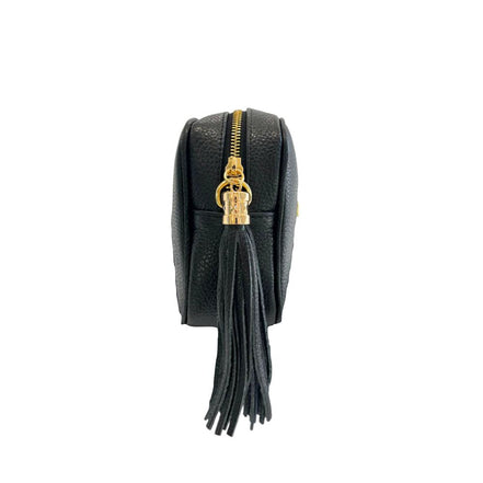 Baldinini Trend Black Cowhide Leather Women Crossbody