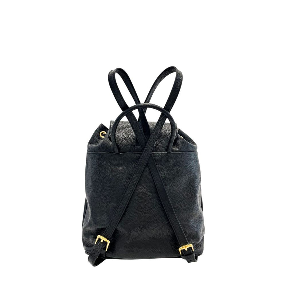 Baldinini Trend Black Leather Women Backpack