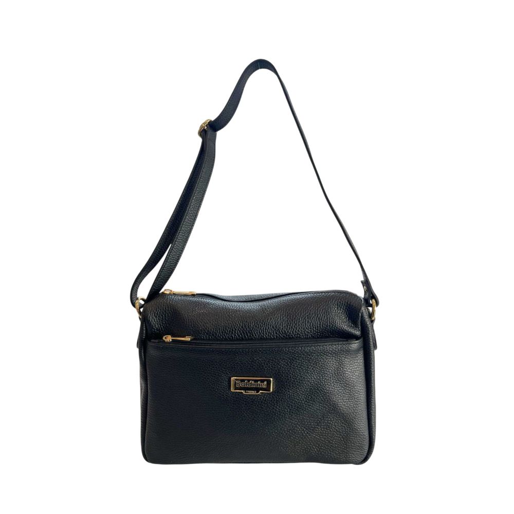 Baldinini Trend Black Leather Women Crossbody Bag