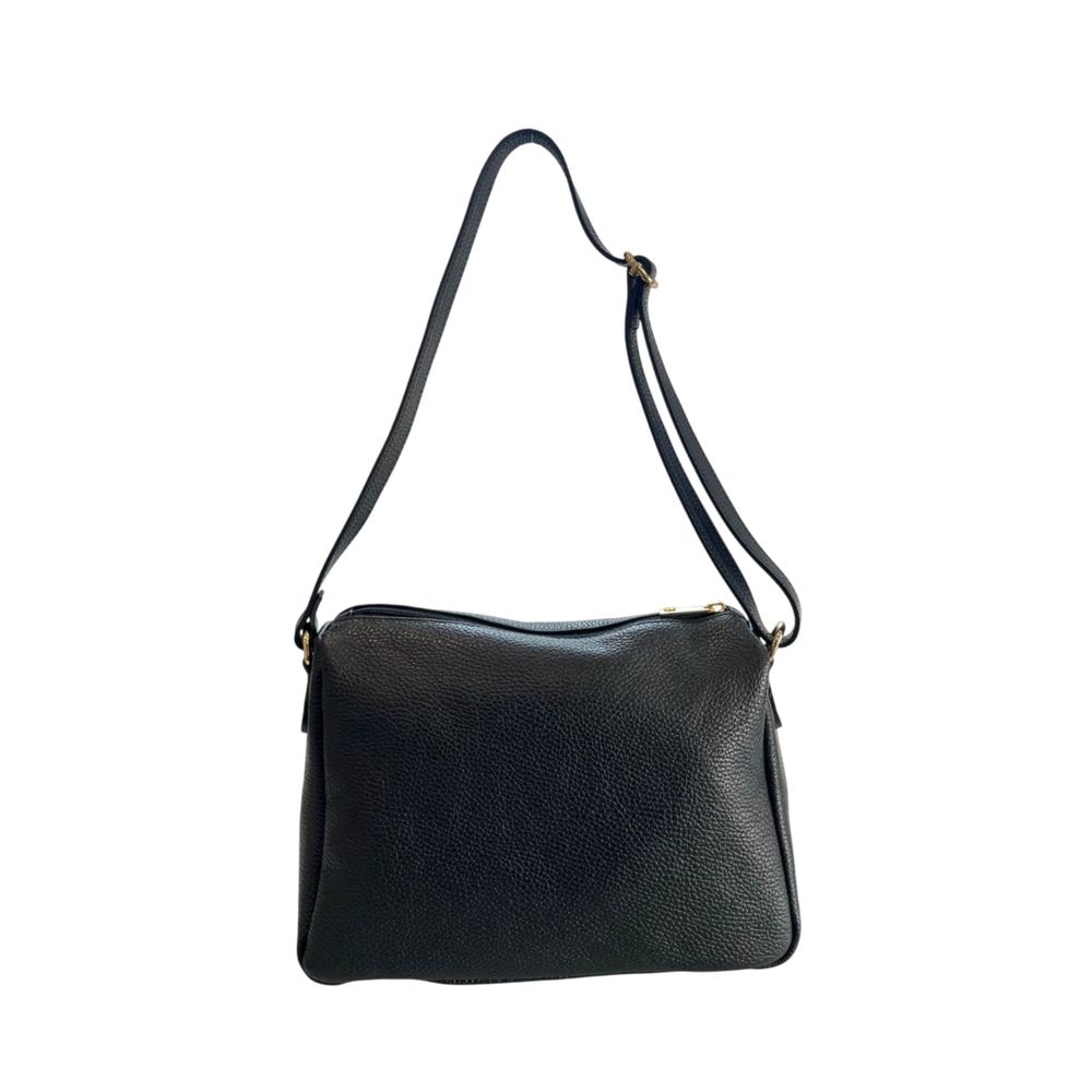 Baldinini Trend Black Leather Women Crossbody Bag