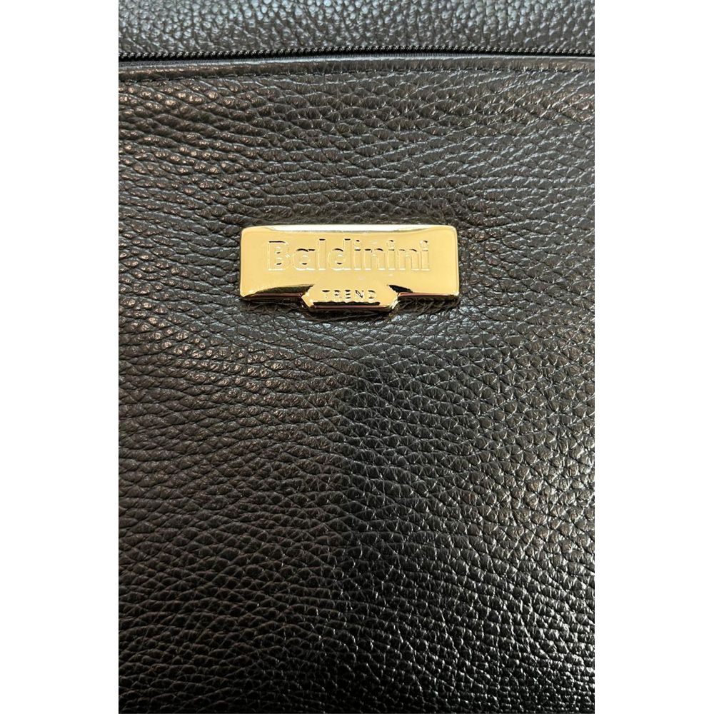 Baldinini Trend Black Leather Women Crossbody Bag