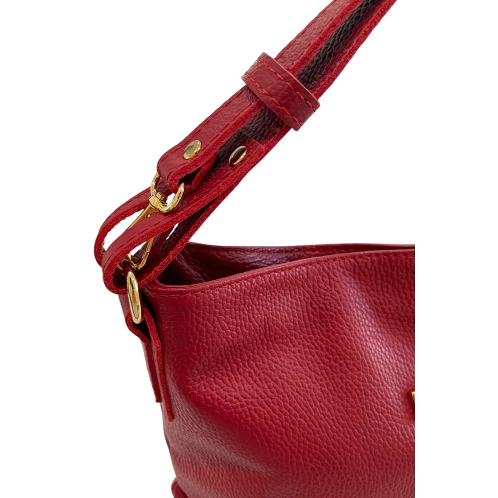 Baldinini Trend Red Leather Women Shoulder Bag