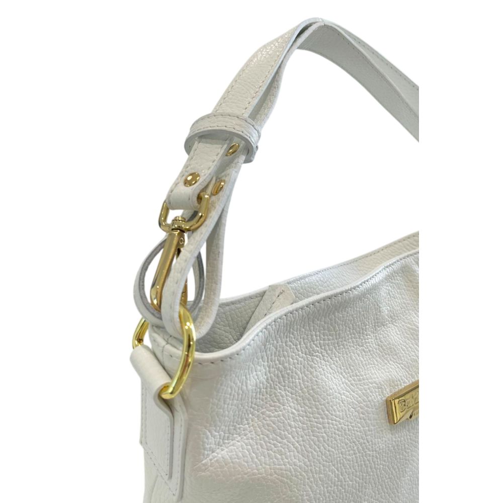 Baldinini Trend White Cowhide Clutch Bag