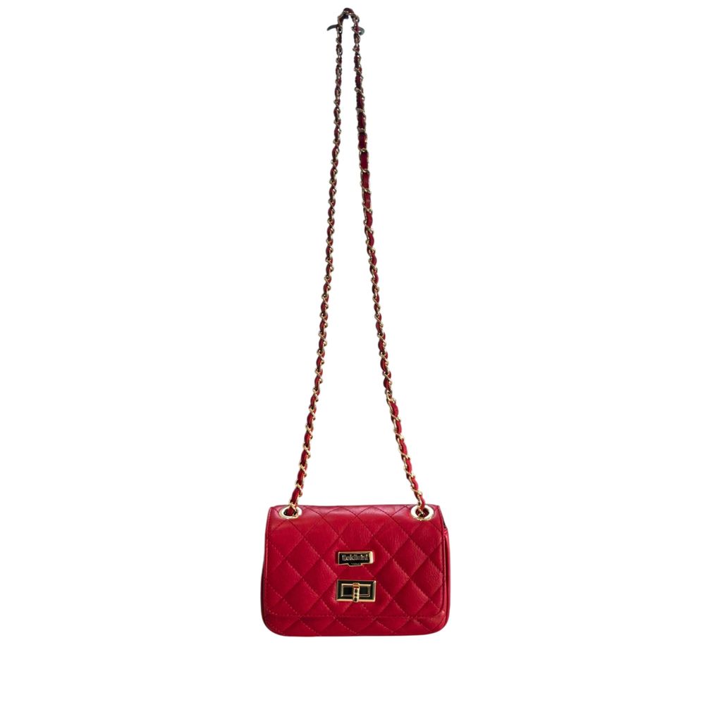 Baldinini Trend Red Leather Women Crossbody Bag