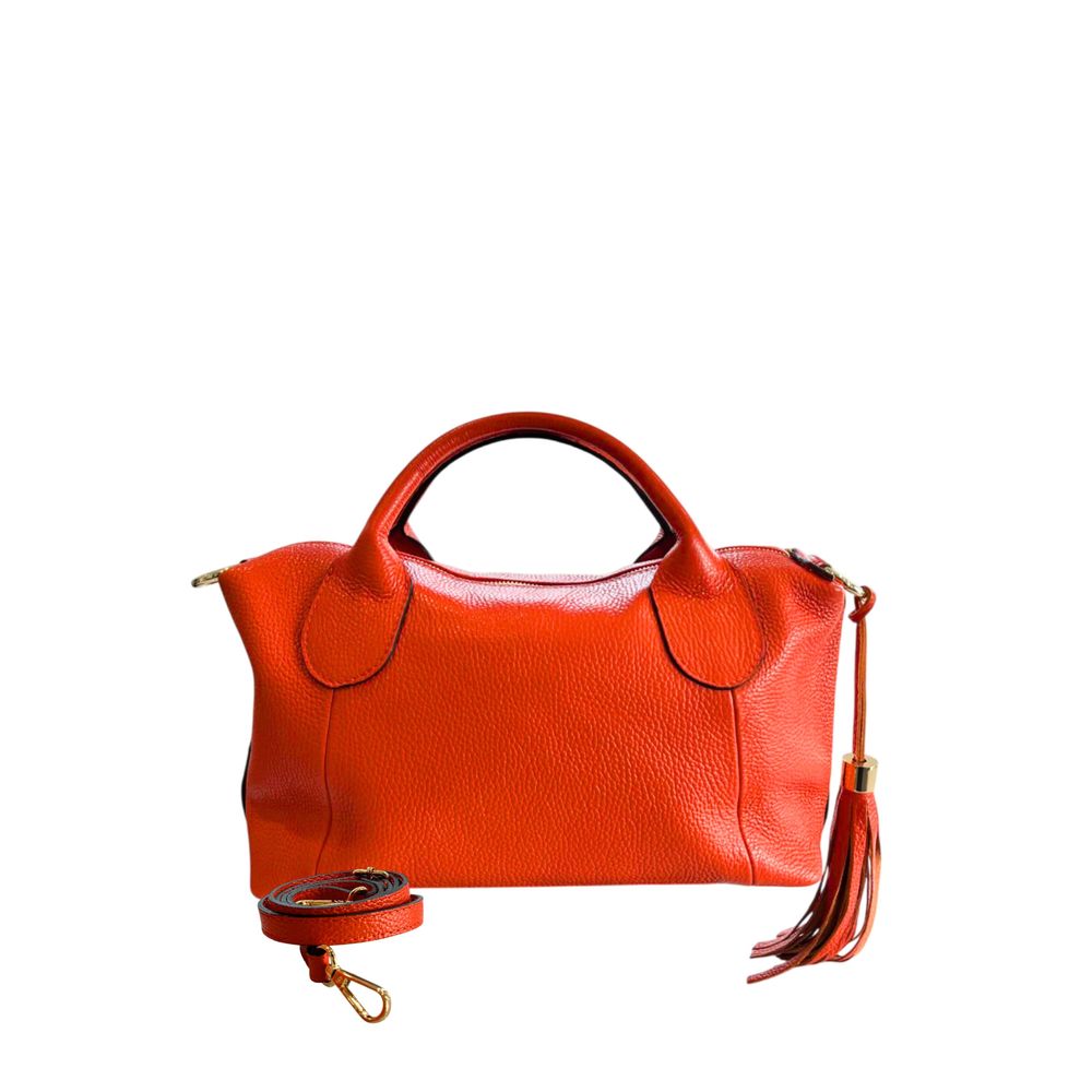 Baldinini Trend Orange Leather Women Handbag