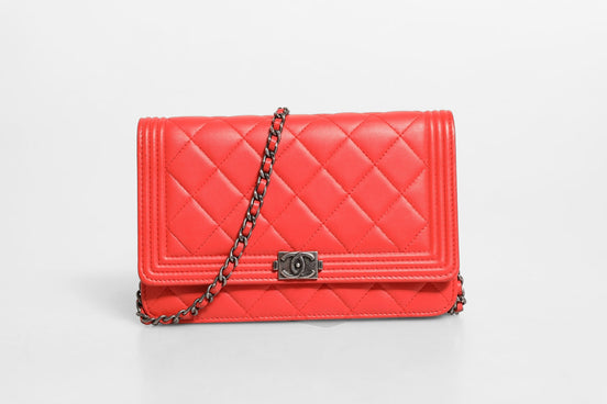 Chanel Boy Wallet on Chain Red Lambskin