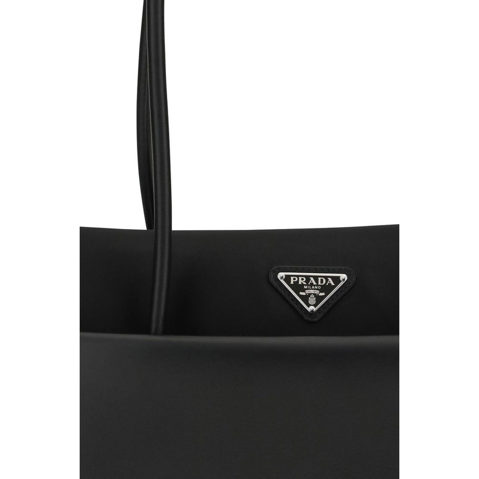 Prada Black Calf Leather Bos Taurus Shoulder Bag