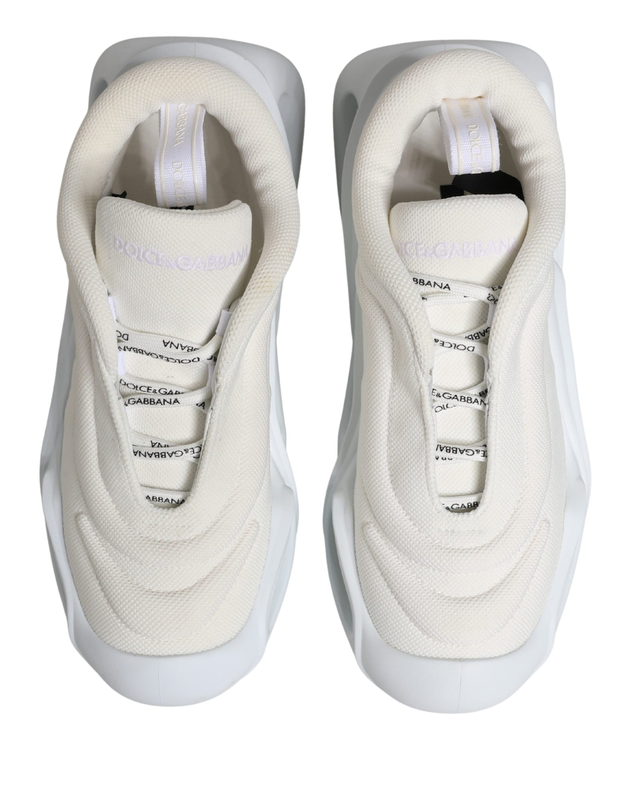 Dolce & Gabbana White Slip On Wave Low Top Sneakers Shoes