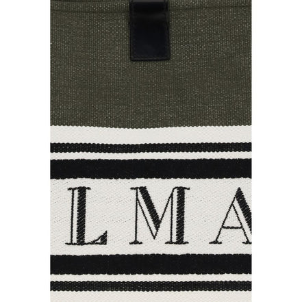 Balmain Black Cotton Shoulder Bag