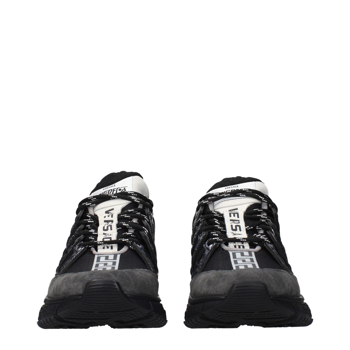Versace Black Fabric Athletic Sneakers
