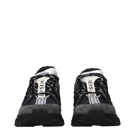Versace Black Fabric Athletic Sneakers