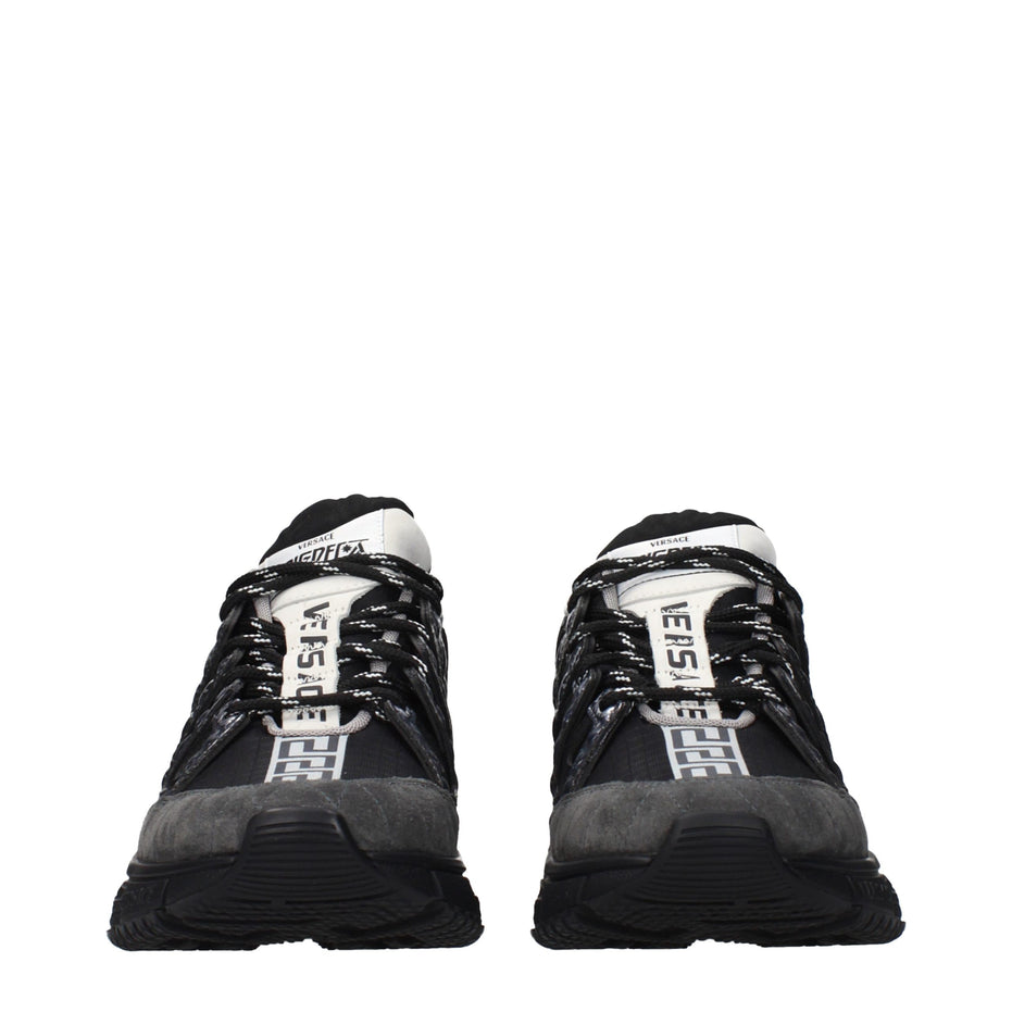 Versace Black Fabric Athletic Sneakers