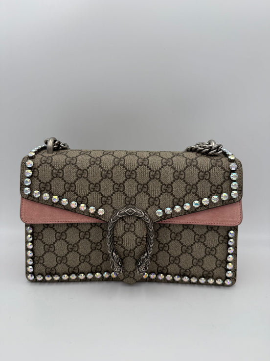 Gucci GUCCI DIONYSUS GG Supreme with Diamantes Handbag