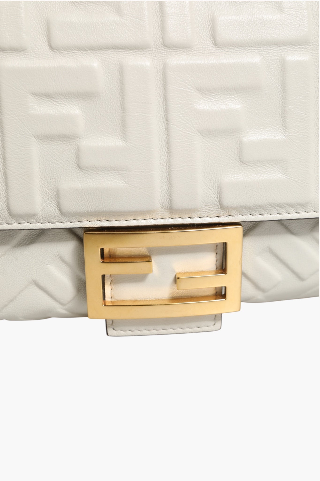 Τσάντα Fendi FF ανάγλυφη Baguette από δέρμα Νάπα