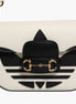 Gucci x Adidas Horsebit 1955 White Black Calfskin Leather Shoulder Bag